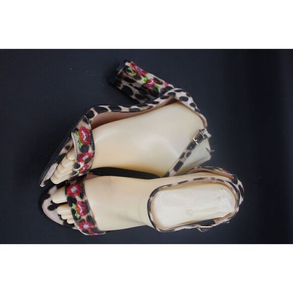 Madden Girl Size 6.5 Behave Leo Velvet Floral Heels Ankle - Picture 2 of 11